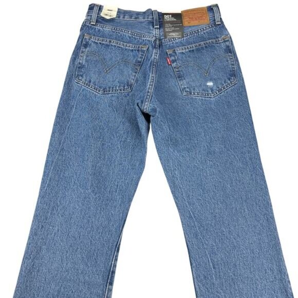 NWT LEVI'S Premium 501 Original High Rise Straight Leg Jean Sz 24 Hits Different - Picture 9 of 11